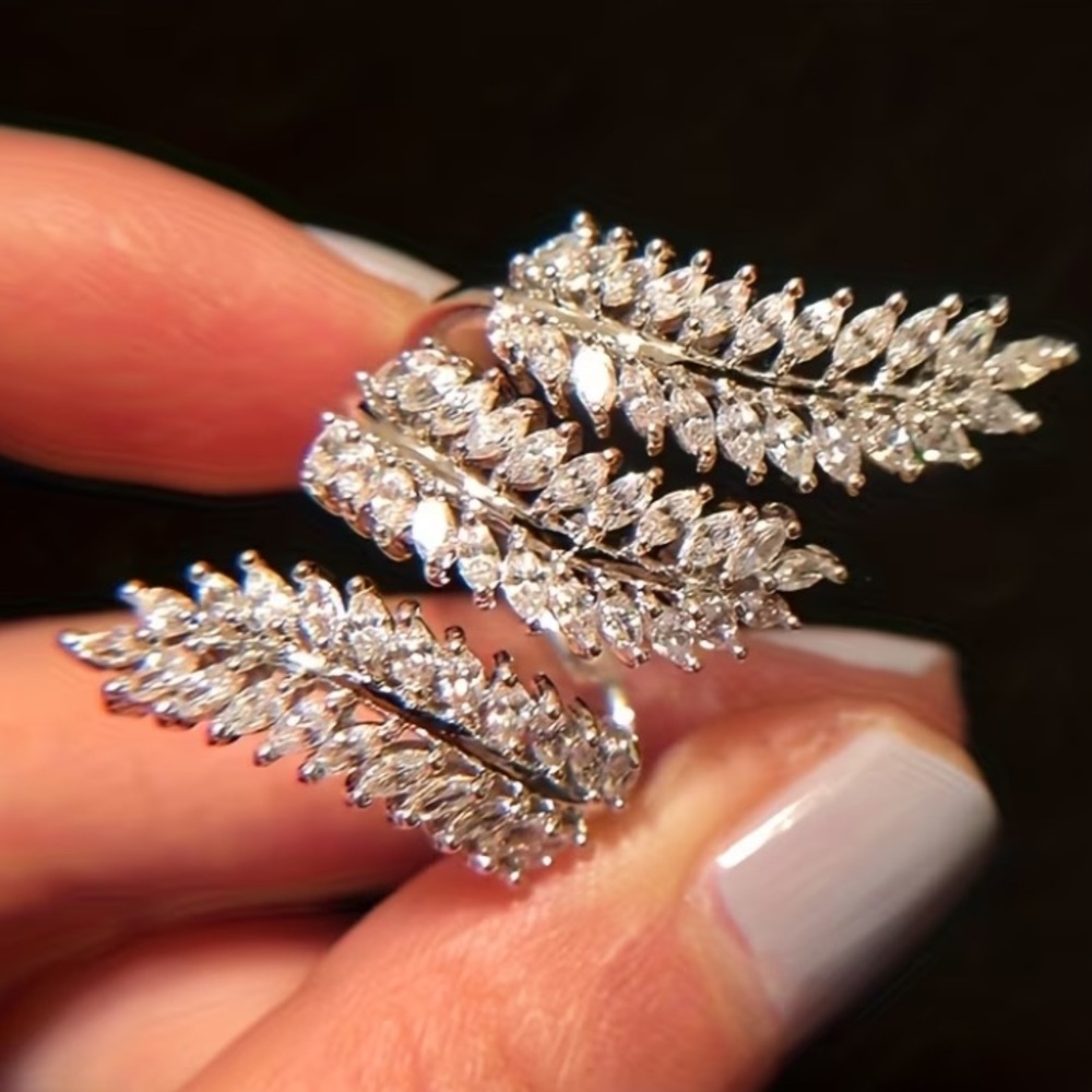 Private Label Silvery White Topaz Crystal Wrap Ring
